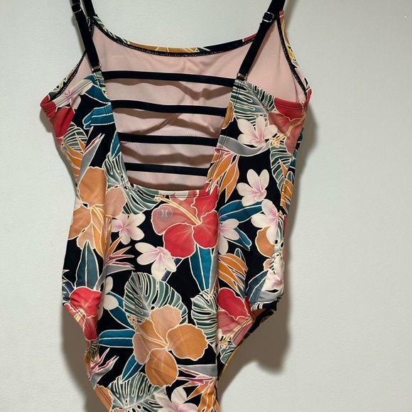 Hurley Ladies' Size M One-Piece Swimsuit, UPF 50+, Black Multi-Color Floral - Picture 7 of 7